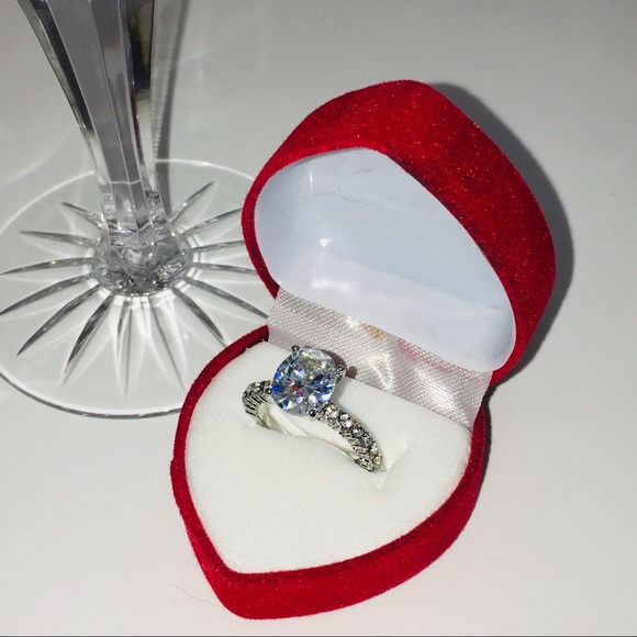 14k white gold engagement diamond wedding ring - Picture 7 of 8